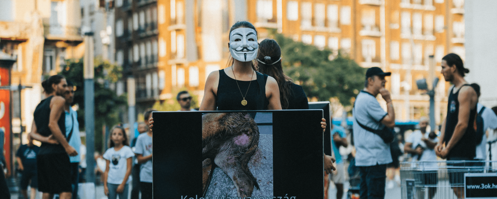 Vegán állatvédelmi demonstráció a Deák Ferenc téren
